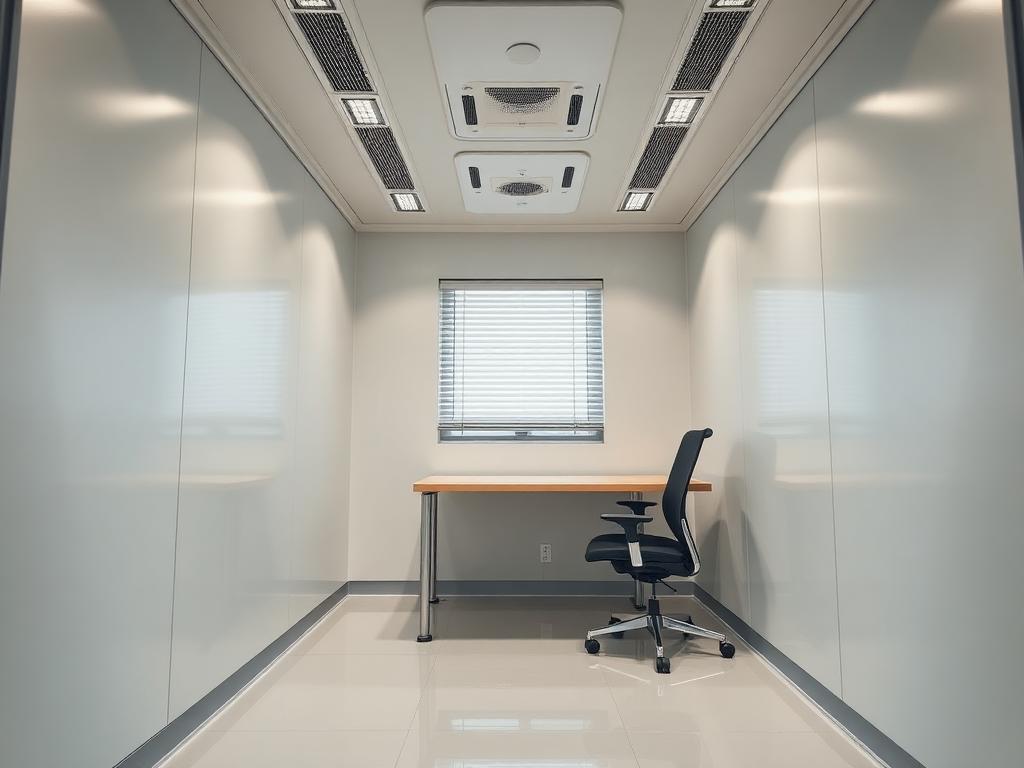 Finished portable office interior