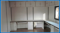 Inner view of portable office cabin